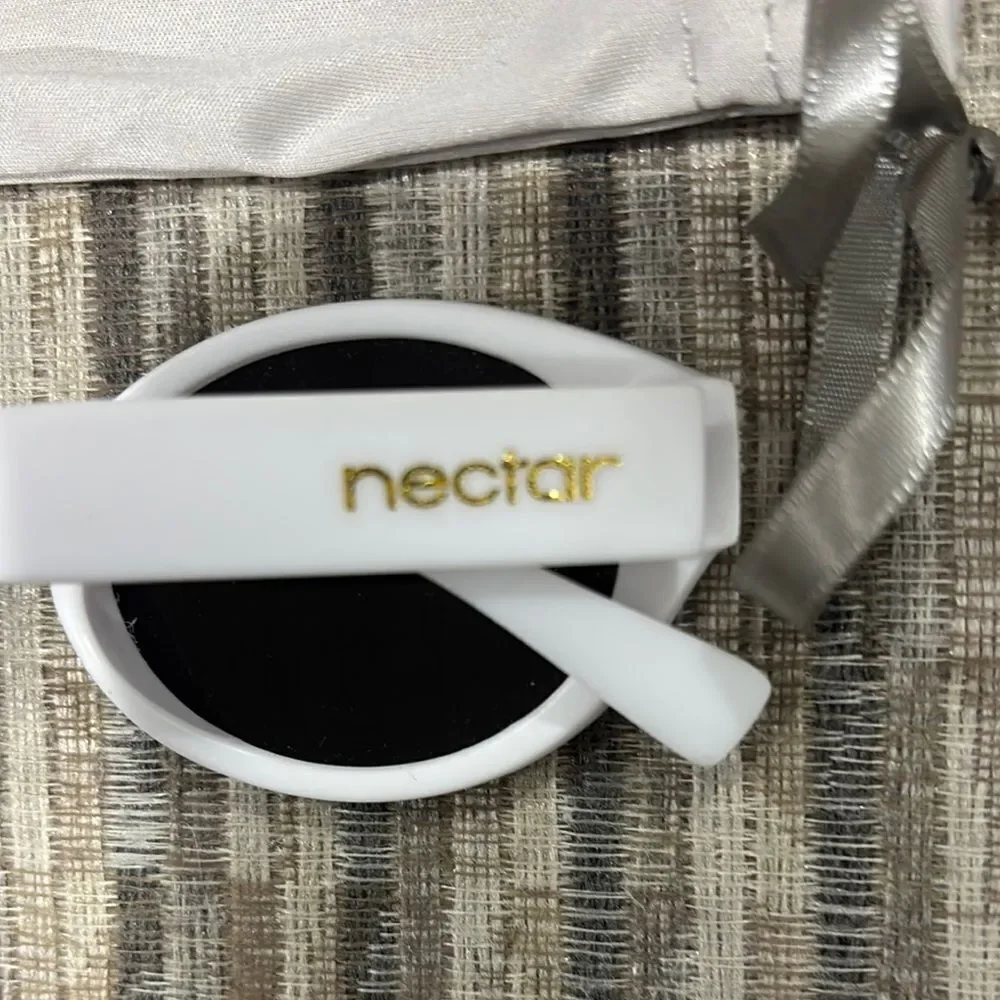 Nectar Anthropologie Atypical White Oval Sunglasses with Clothe Case